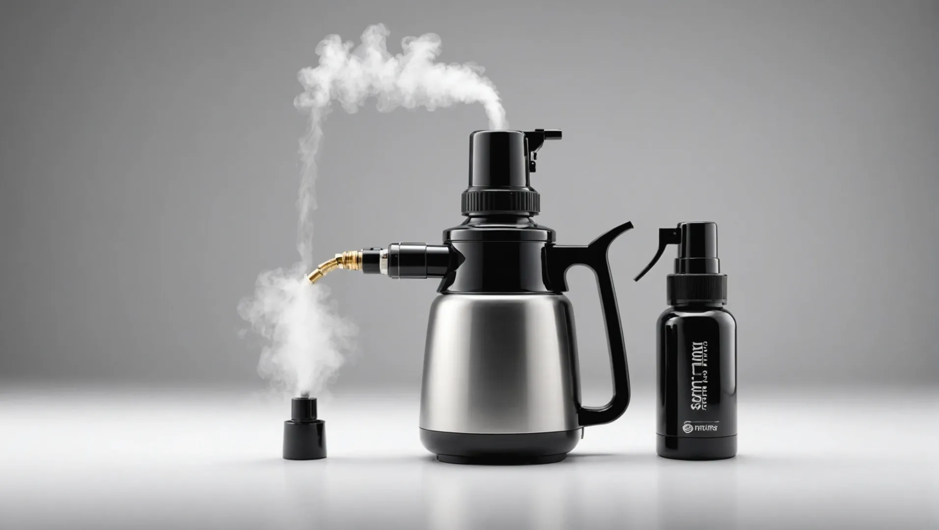 A fine mist sprayer and an atomizer placed side by side showing their design differences.