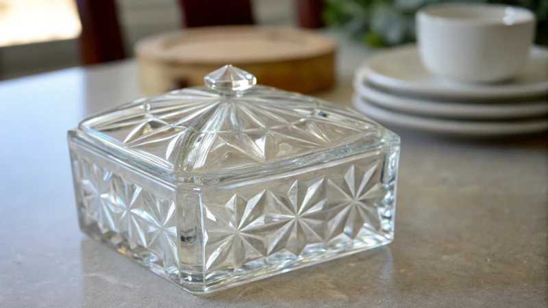 Close-up of a clear glass container