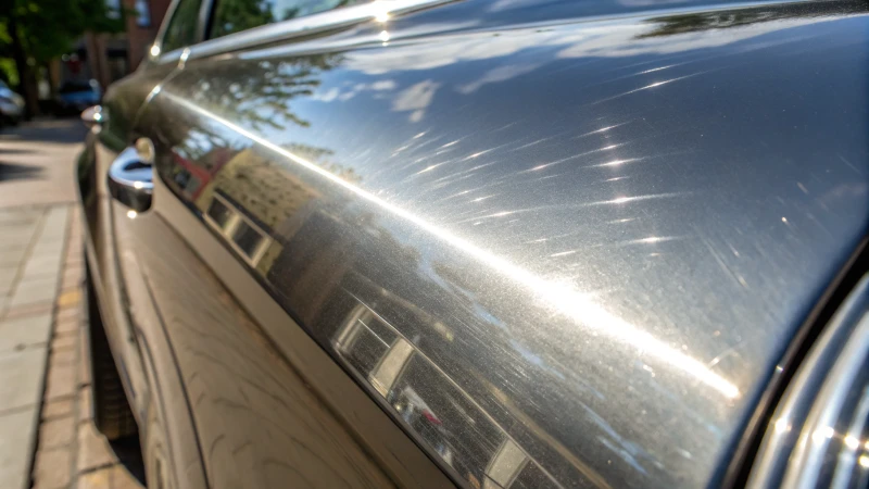 Close-up of a polished metal surface