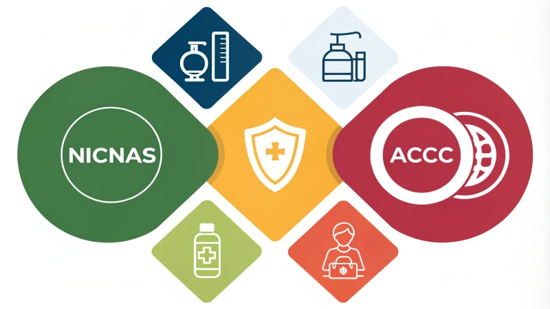 Infographic showing cosmetic regulatory authorities in Australia