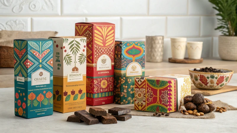 Display of diverse packaging designs from various cultures