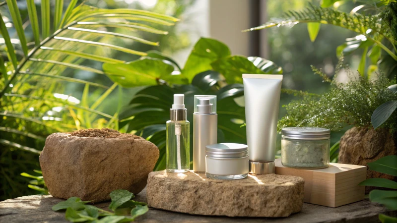 Eco-friendly cosmetic packaging with plants