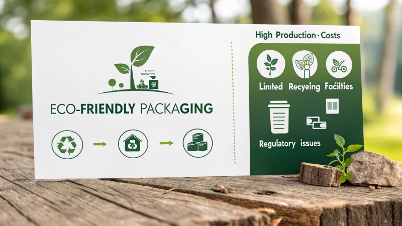 Infographic illustrating challenges of eco-friendly packaging