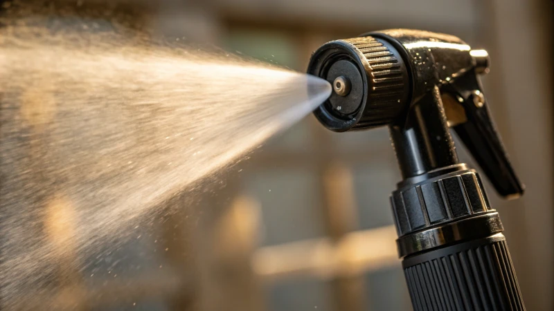 Close-up of a fine mist sprayer nozzle