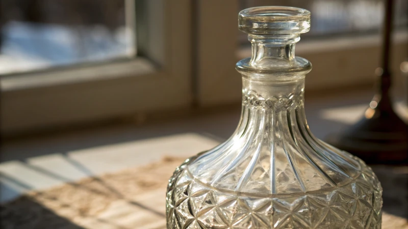 Close-up of a glass bottle with a prominent punt