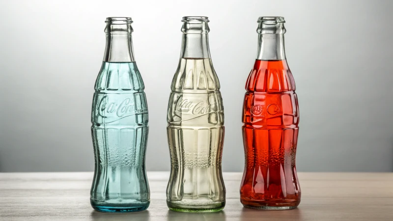 Comparison of clear, frosted, and colored glass bottles