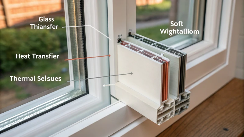 Cross-section view comparing glass thicknesses in a residential window