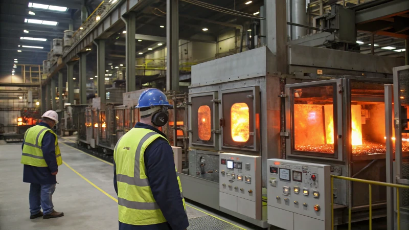 Workers in a high-tech glass manufacturing facility