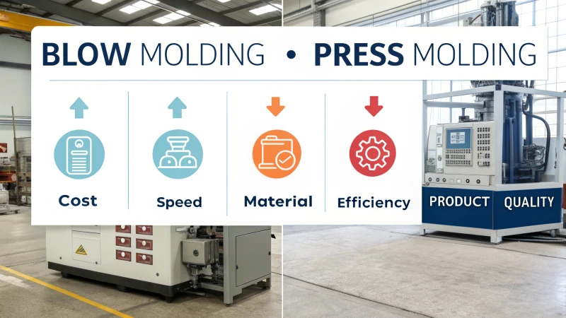 Infographic comparing blow molding and press molding techniques