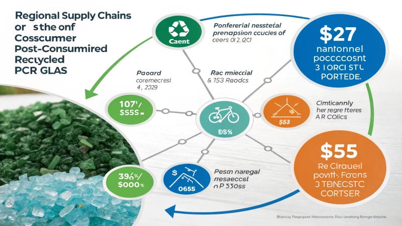 Infographic illustrating the influence of regional supply chains on PCR glass costs