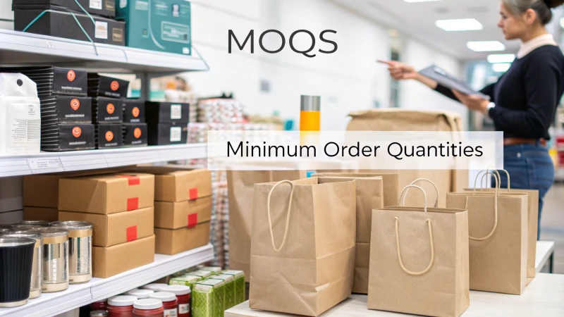 Infographic illustrating minimum order quantities in packaging