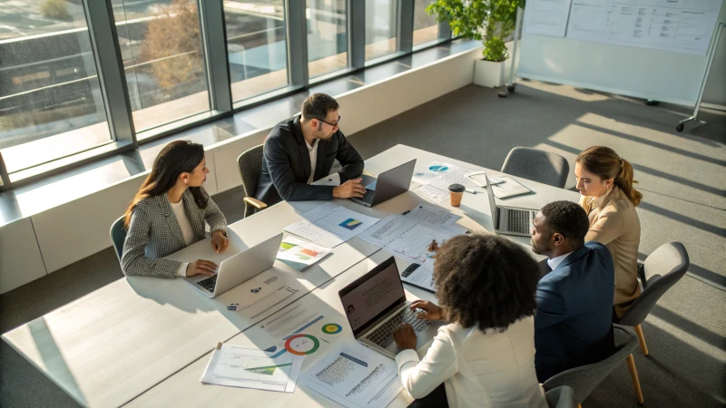 Diverse business professionals in a conference room