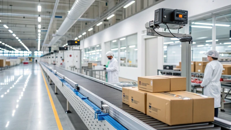 A modern packaging facility with AI quality control