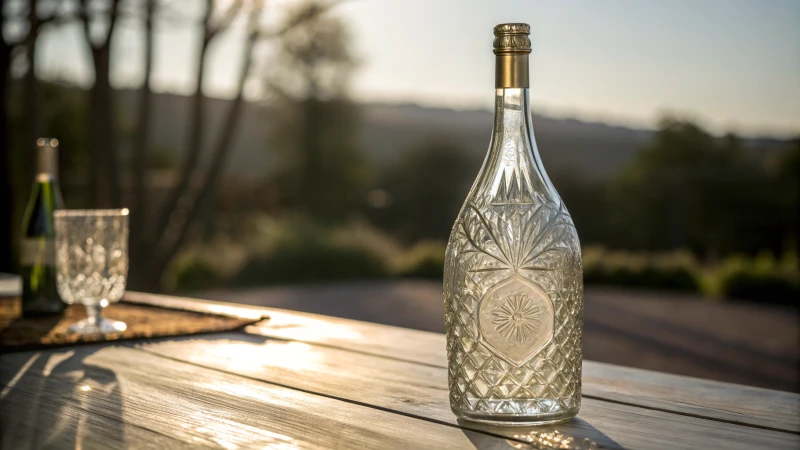 Photorealistic wine bottle with pronounced punt design