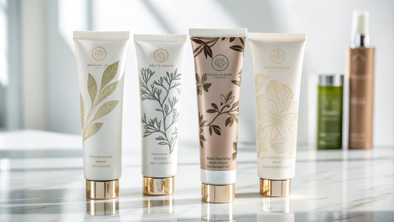 A collection of elegant airless tubes for skincare products