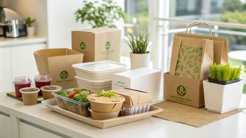 Display of sustainable packaging materials