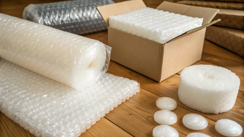 Close-up of cushioning materials for shipping