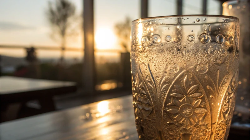 Close-up of frosted glass showing texture and light diffusion