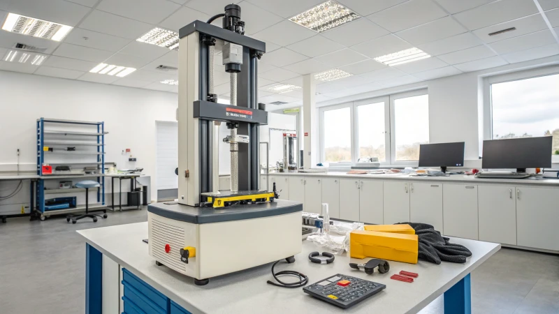 A drop tester machine in a professional laboratory setting