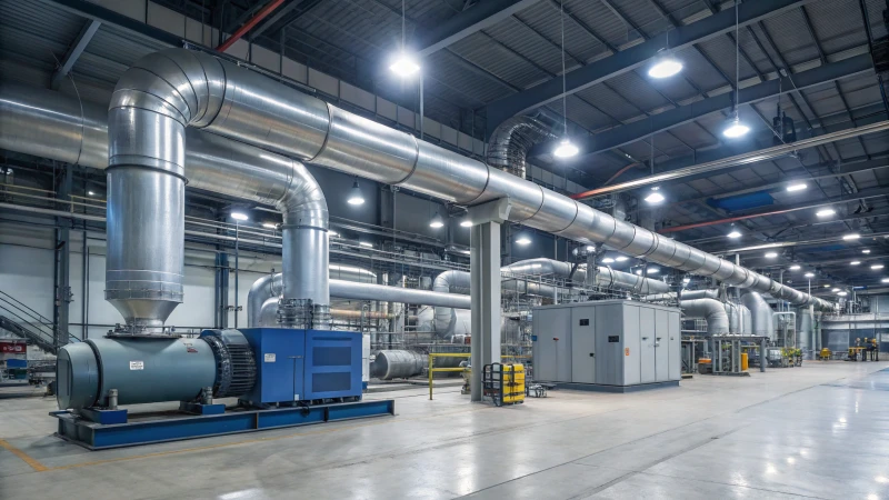 Modern industrial facility with heat recovery system