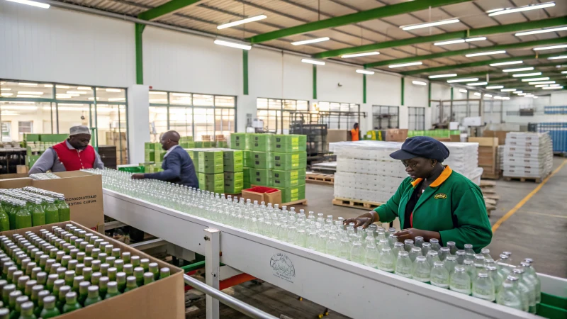 A modern supply chain layout for glass bottle production