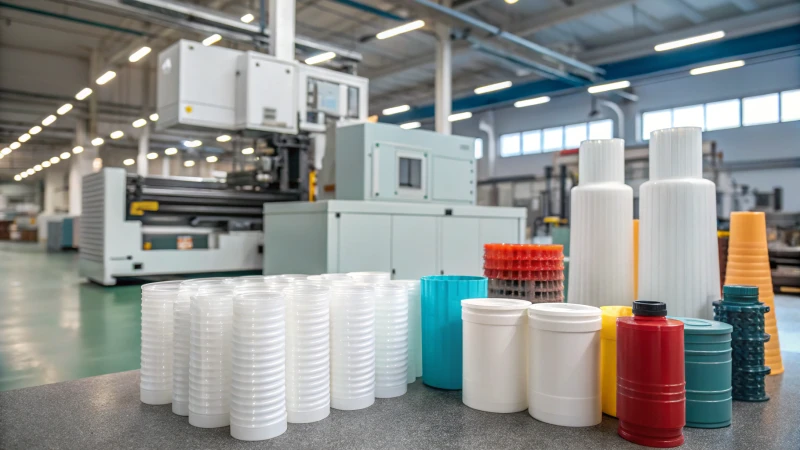 Industrial scene of plastic manufacturing