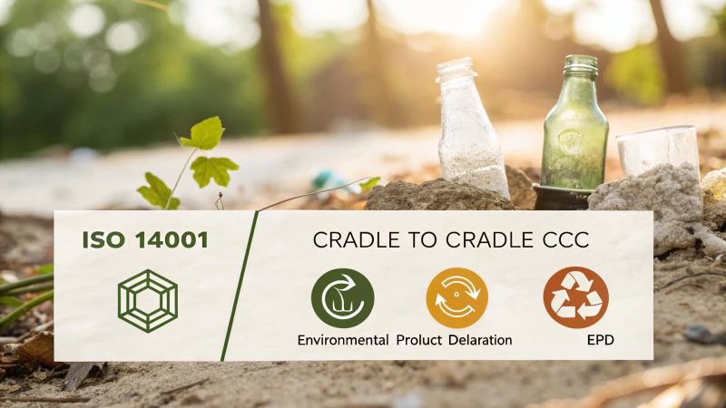 Infographic summarizing sustainable glass packaging certifications